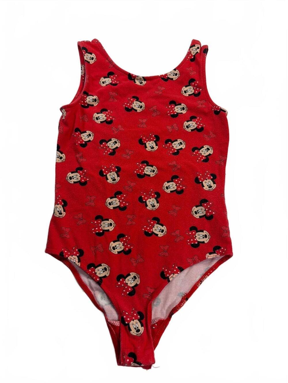 Disney Minnie Mouse One-piece Bodysuit Red Girls Gymnastics Leotard Size 9/10